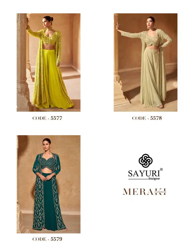 Meraki By Sayuri Designer Real Georgette Readymade Suits Wholesale Price In Surat